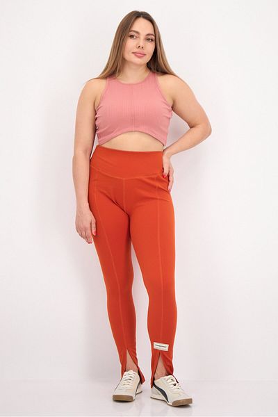 The Giving Movement Women Brand Logo Pull On Leggings, Rust