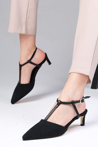 Mio Gusto Tyra Black Color Women's Heeled Shoes