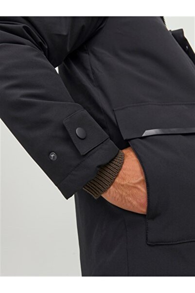 Jack & Jones Hooded Black Men's Coat