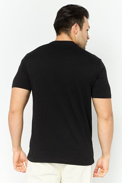 Cavalli Class Men Round Neck Short Sleeve Graphic Print T-shirt, Black Combo