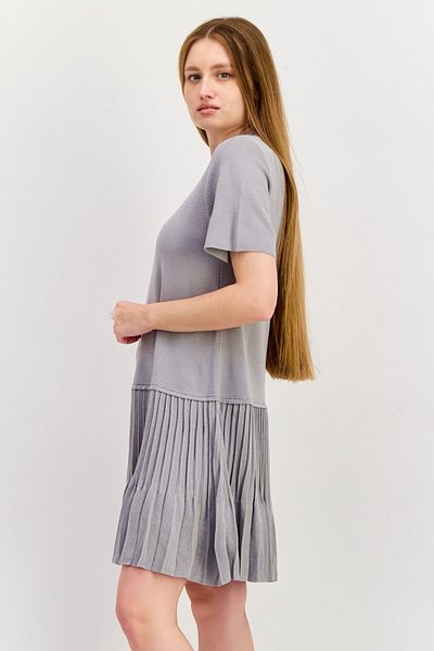 Esprit Women Textured Mini Dress, Grey
