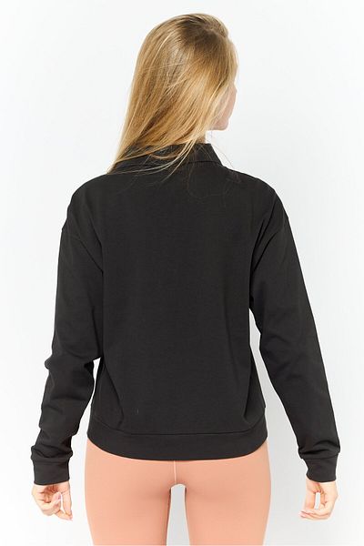Puma Women Oversized Fit Long Sleeve Training Polo Shirt, Black