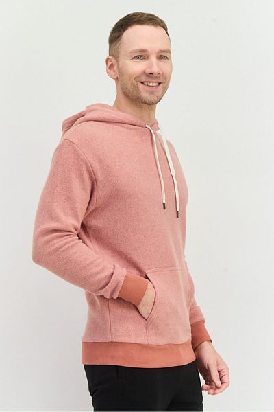 Feat Men Hooded Long Sleeves Heather Sweatshirt, Brown