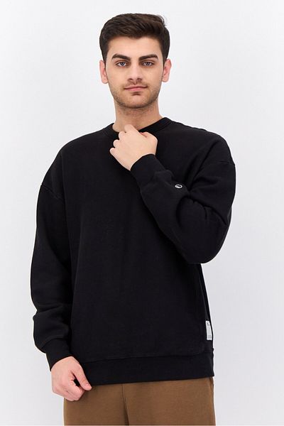 Champion Men Sportswear Fit Long Sleeves Running Sweatshirt, Black