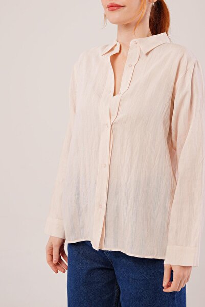 Kokosh moda DRESSIFY ŽENSKA MODA Košulja s dugmićima i prugama, krem boje