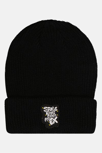 Bloomie's Women Embroidered Knitted Beanie, Black