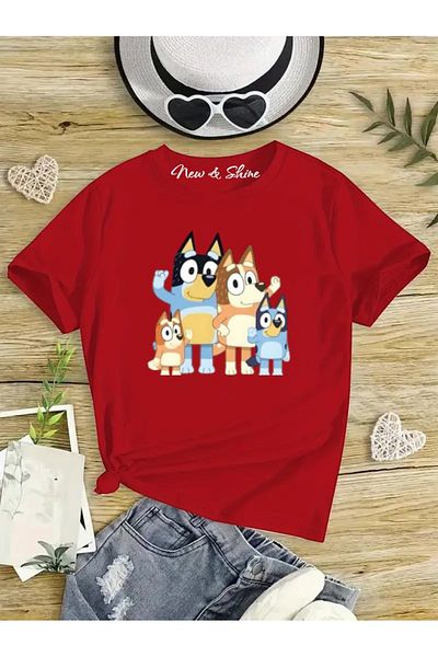New Shine 1 tricou este un cadou pentru achiziții de 6 și mai sus în coș - Tricou oversize cu imprimeu Dog Family