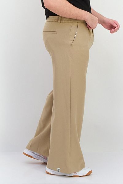The Giving Movement Men Regular Fit Brand Logo Wide Leg Pants, Taupe