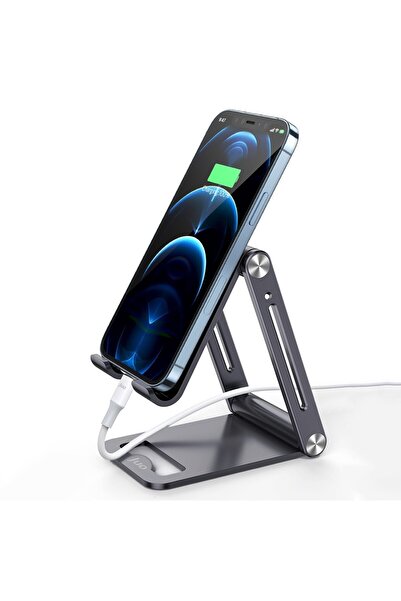 Juo Alüminyum Katlanabilir Metal Masaüstü Telefon Tutucu Standı Uzay Grisi