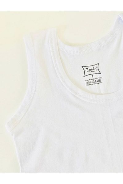 ENTAHA Tutku Boy's 100% Cotton Combed Cotton 6-Piece Undershirt White