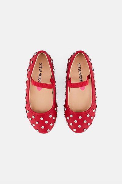 Steve Madden Toddlers Girl Tvinetar Slip On Shoes, Red