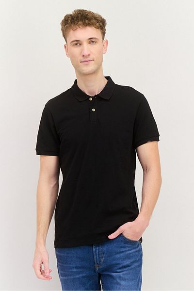 Riders by Lee Men Regular Fit Short Sleeve Plain Polo Shirt, Black