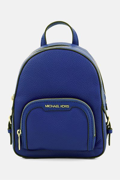 Michael Kors Women Small Leather Brand Logo Convertible Backpack 23 H x 17 L x 8 W cm, Blue