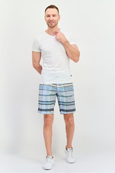 Tommy Hilfiger Men Relaxed Fit Allover Print Chino Shorts, Light Blue Combo