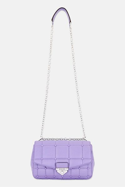 Michael Kors Women Quilted Cross Body Bag 16 H x 25 L x 8 W cm, Purple