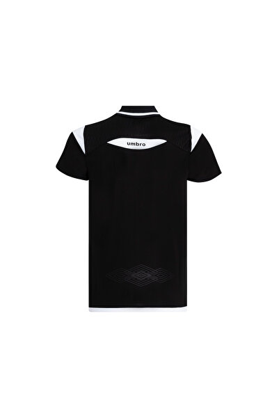 UMBRO Black/White Men's Polo Neck T-Shirt Sport Cut Tf-0268 Umbro Diamond Camp Polo T-Shirt Black/White