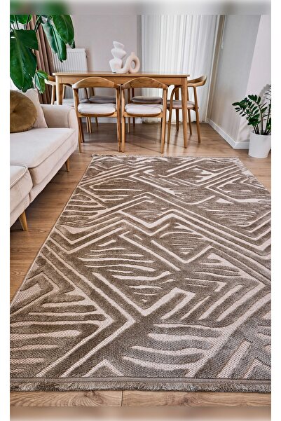 Apex Halı Orion 4222 Bej Yumuşak Dokulu İskandinav Desenli Makine Halısı