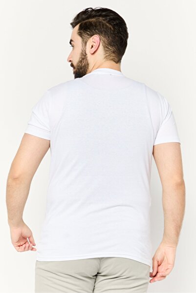 Cavalli Class Men Crew Neck Short Sleeve Graphic Print T-Shirts, White