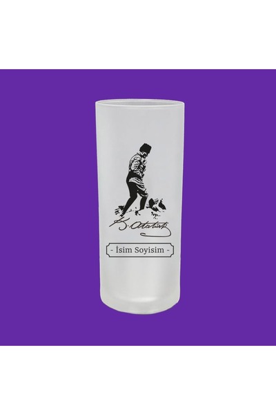 Ceymas Hediyelik İsime Özel Baskılı Atatürk Tasarımlı Rakı Bardağı