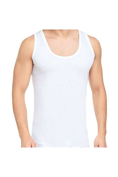 KEYAL Tutku 6-Piece Combed Cotton Classic White Men's Tank Top