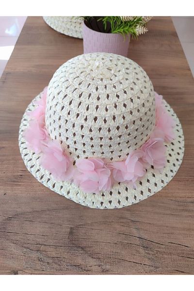 ABİYEKİDS Floral Straw Girl's Hat 2/9 Years