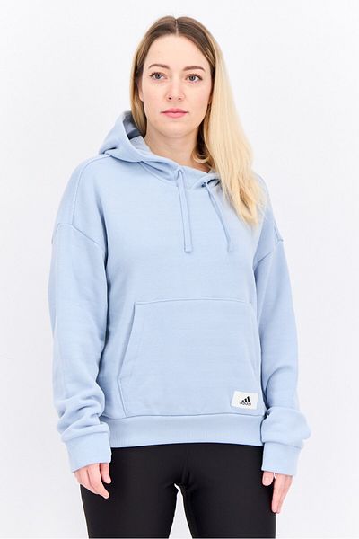 adidas Women Loose Fit Long Sleeve Training Hoodie, Light Blue