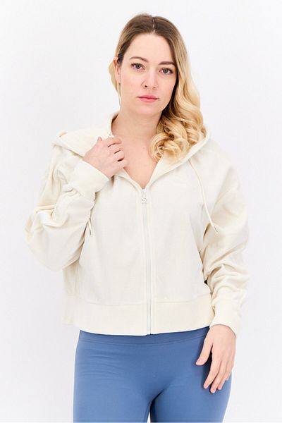 Puma Women Sportswear Fit Long Sleeve Outdoor Hooded Sweatshirt, Ivory