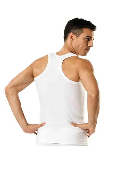 KEYAL Seher Men's White 12-Piece Ribbed Sports Rambo Sports Athlete 0058