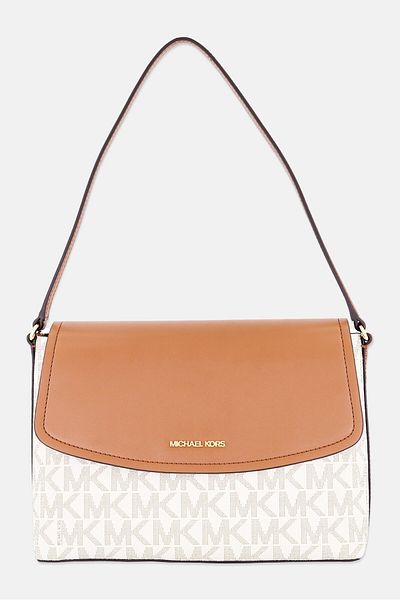 Michael Kors Women Brand Logo Shoulder Bag 21 H x 27 L x 10 W, Off White