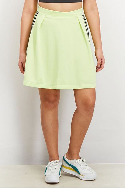 adidas Women Sportswear Fit Brand Three Stripe Mini Skirt, Light Green