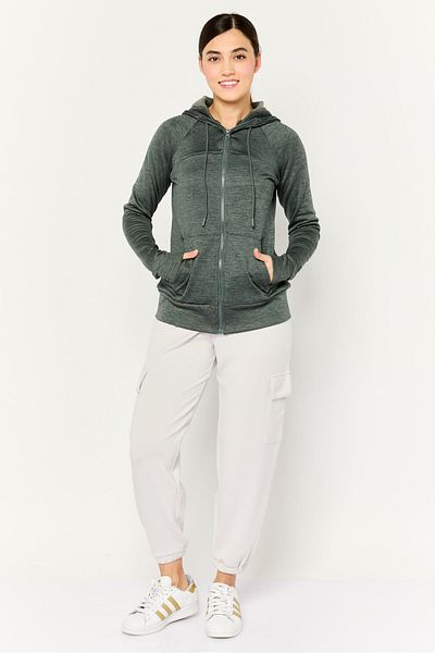 Bearpaw Women Sportswear Fit Long Sleeves Outdoor Hoodies, Sage Green
