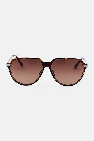 Guess Men GU0006752H56 Aviator Sunglasses, Brown/Silver