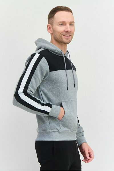 Company Eighty One Men Hooded Long Sleeves Heather Sweatshirt, Grey