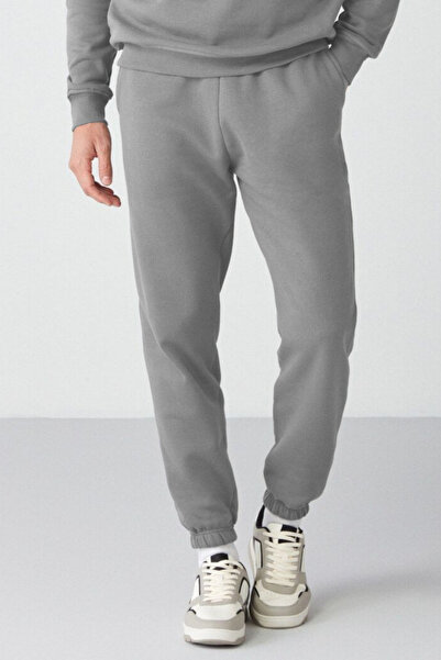 ruNadeS Γκρι ανδρικό ελαστικό ύφασμα με άνετο κόψιμο Premium υφασμάτινο παντελόνι