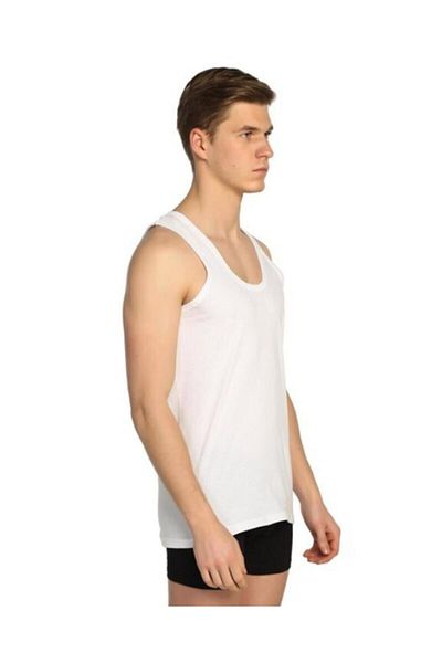 ENTAHA Tutku Men's White Cotton Combed Cotton Sling Singlet 6 Pack (Model No-0101)