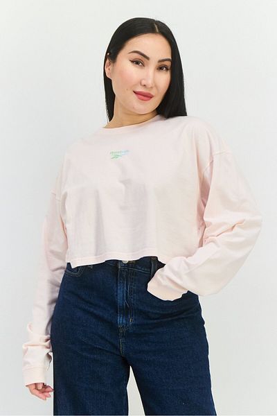 Reebok Women Oversized Fit Long Sleeve Outdoor Sweatshirt, Light Pink