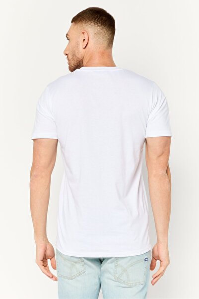 Cavalli Class Men Crew Neck Short Sleeve Graphic Print T-Shirt, White