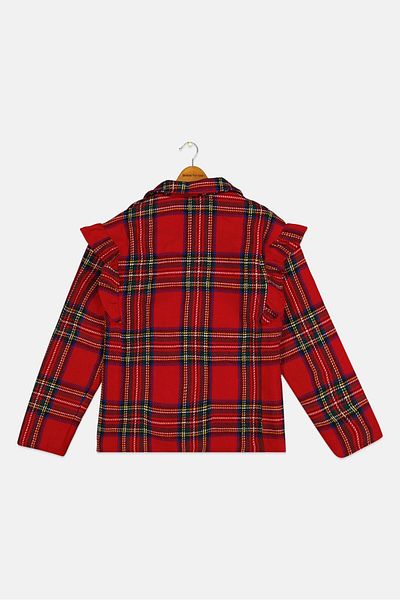 Nicole Miller Kids Girl Plaid Trench Coat, Multicolor