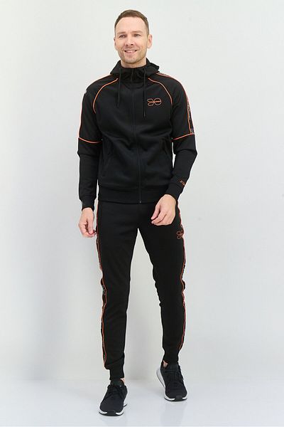Crosshatch Men 2 Piece Brand Logo Tracksuits Set, Black