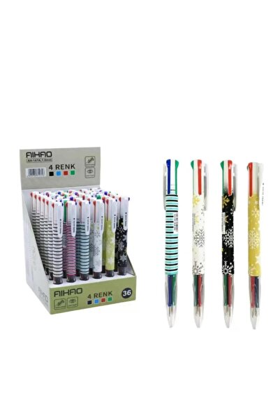 Aihao Tükenmez Kalem 4 Renk Basmalı 1 mm  1 Adet AH-147A