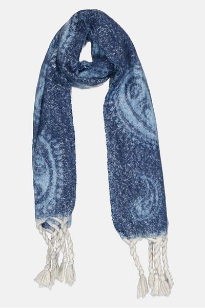 Max Studio Women Paisley Print Scarf 198 x 78 cm, Navy