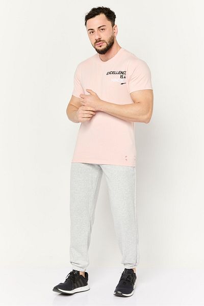 Puma Men Sportswear Fit Embroidered Short Sleeves Outdoor T-Shirt, Pink Combo