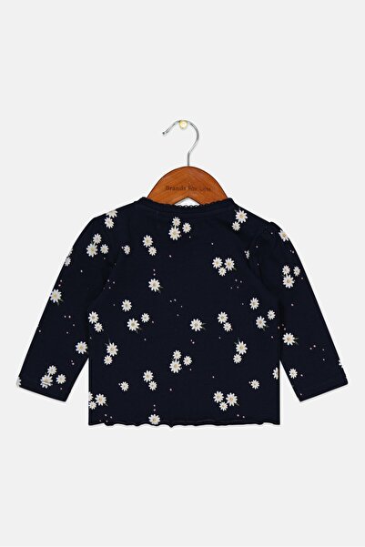 s.Oliver Toddlers Girl Long Sleeve Floral Top, Navy Blue Combo
