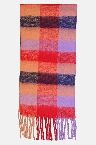 Adrienne Vittadini Women Textured Scarf 190 X 90 Cm, Red