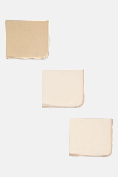 RENE ROFE Toddlers Boy 3 Pieces Embroidered Hooded Towels 56 X 63 Cm, Tan/cream Combo