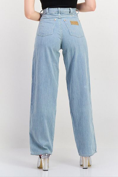 WRANGLER Women Regular Fit Straight Leg Stripe No Stretch Jeans, Blue Combo