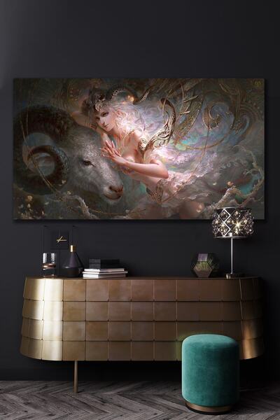 Hediyeler Kapında 100x140 Koç Burcu Mitoloji Kanvas Tablo