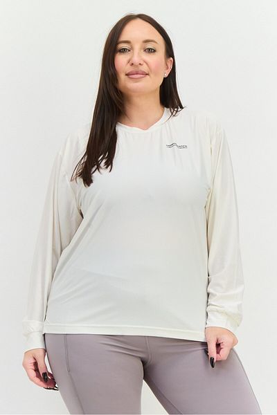 The Giving Movement Women Sportswear Fit Long Sleeve Training Top, Off White