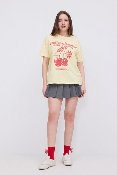 Addax Tricou cu imprimeu cireșe, Model: P10382