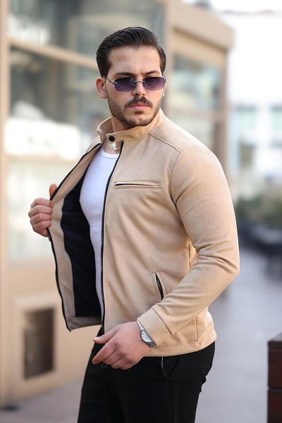 ByTrend Εποχιακά παλτό με φερμουάρ στο στήθος και γιακά από σουέτ PLDP 2904